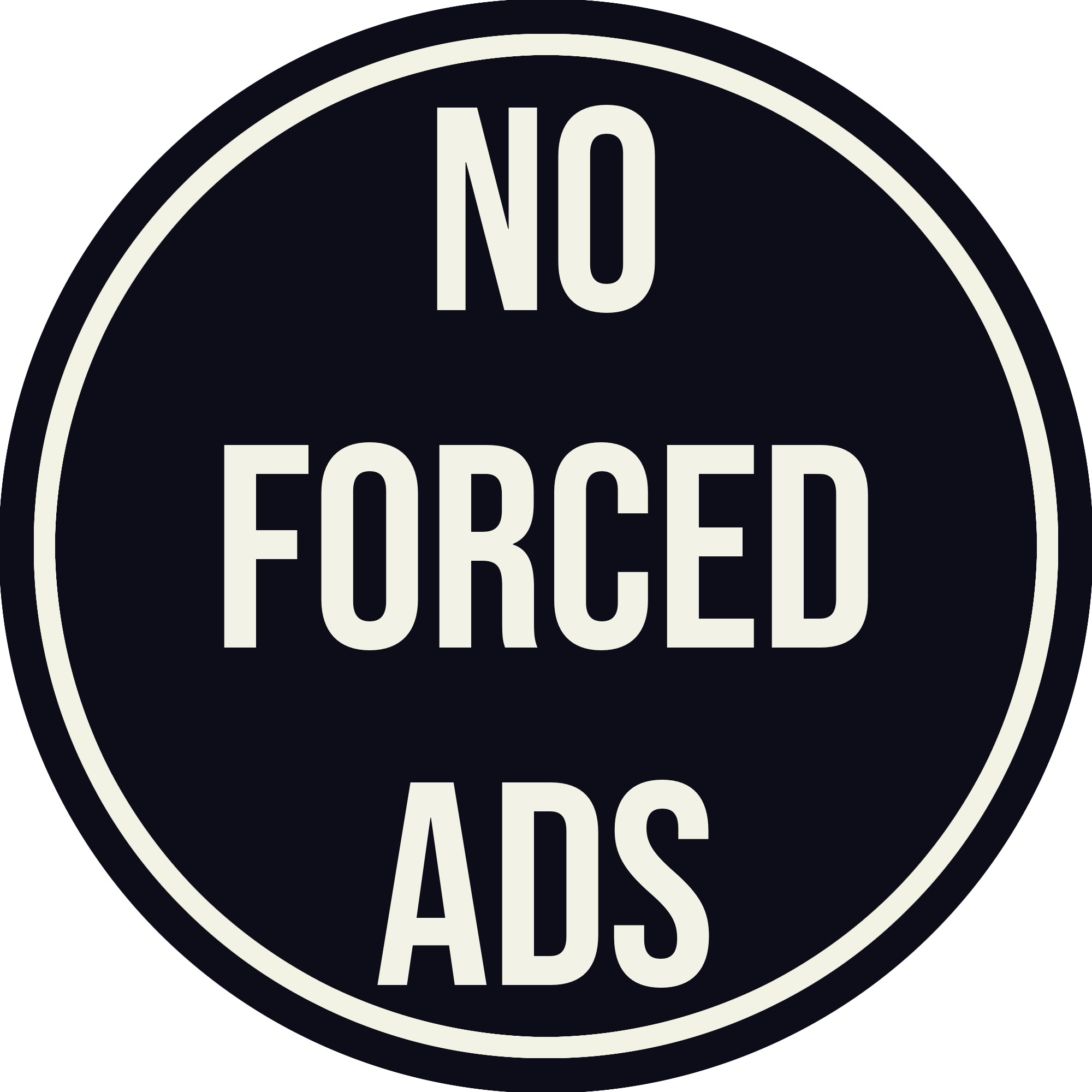 No Forced Ads Logo